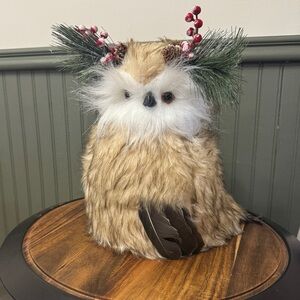 Holiday Snowy Owl Tree Topper Christmas Decor - New
